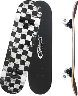 Nattork 31 Inch Complete Beginner Skateboard - 9-Ply Canadian Maple Deck, 82A PU Wheels, Trick Board for Kids Teens