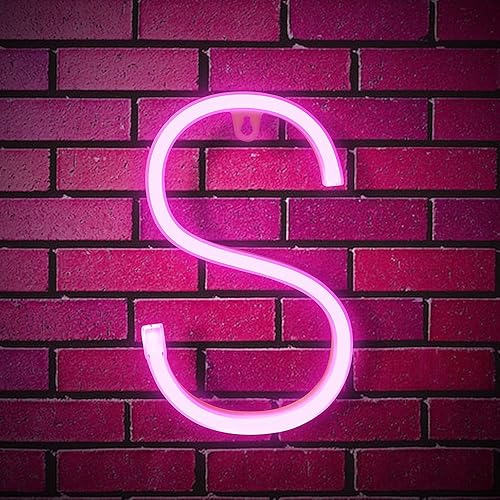 Letras de neón LED iluminadas para pared luces de neón decorativas de color blanco cálido rosa azul letra de marquesina del alfabeto de la A a la Z
