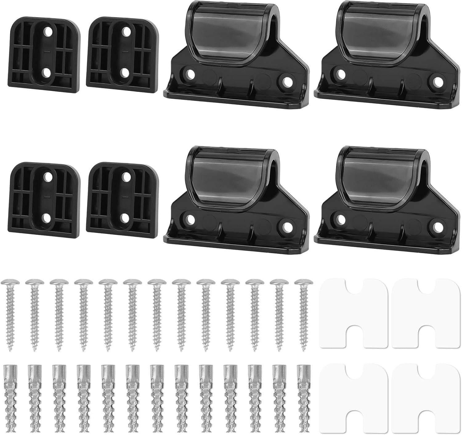 2 Sets Baby Retractable Gate Replacement Parts, Baby Door Extension Fittings Hardware Kit Extender Mount with 4 Latch 4 Bracket 1 Set of Screws & Four Adhesive Sheet for Safety Door Installation
