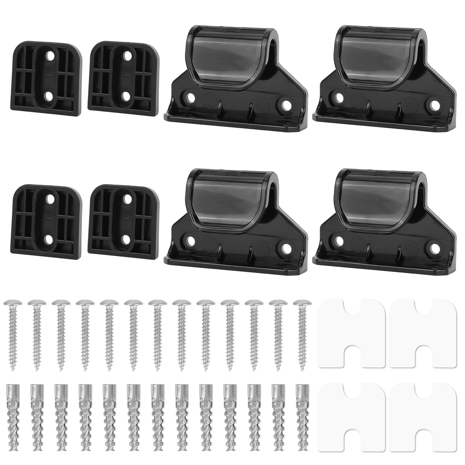 Photo 1 of 2 Sets Baby Retractable Gate Replacement Parts, Baby Door Extension Fittings Hardware Kit Extender Mount with 4 Latch 4 Bracket 1 Set of Screws & Four Adhesive Sheet for Safety Door Installation