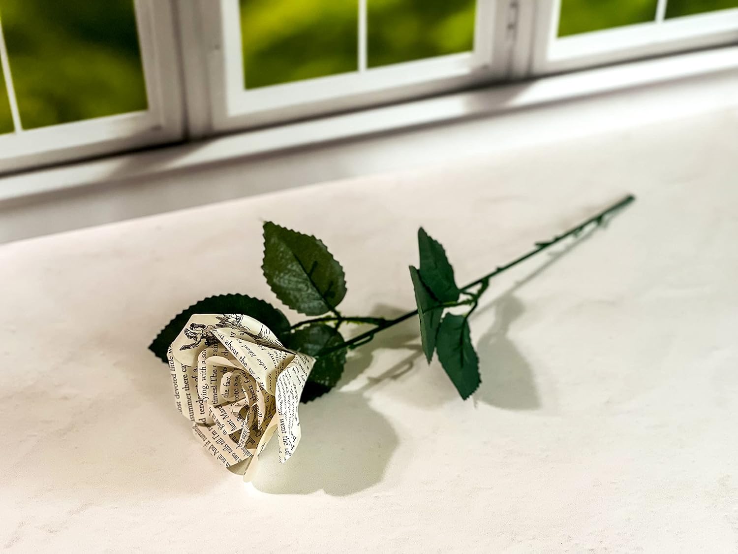 Little Women Paper Roses – Handmade 3-Inch Flower from Preloved Book Pages – Unique Book Lover Gift for Anniversary, Birthday, Graduation, Wedding, or Bookish Home Decor