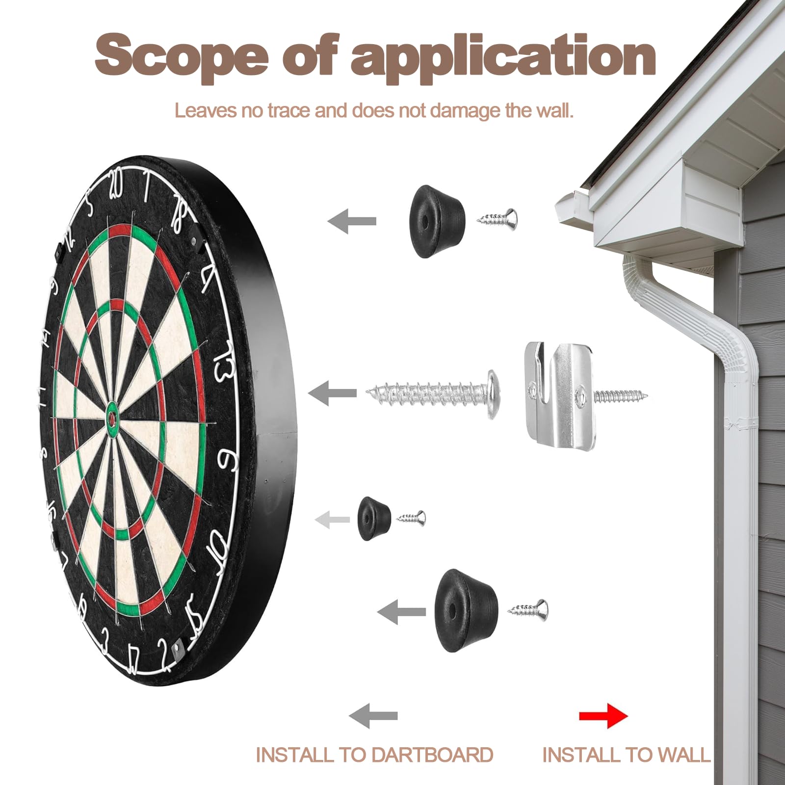Dartscheibe Halterung für Steeldart Boards - Tragbare Wand Aufhängen Set für Dartboards