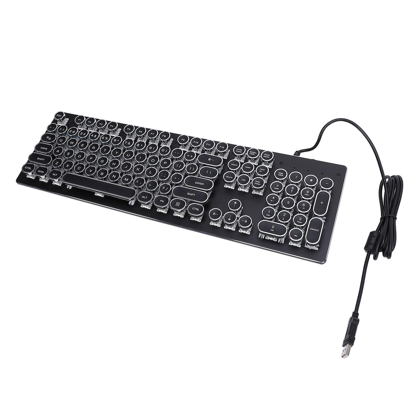 Generic Klawiatura do Gier, Przewodowa Klawiatura do Gier USB ze 104 Klawiszami do Komputera (BLACK)