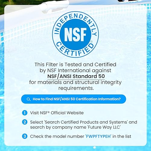 Miniatura 4 de Future Way Paquete de 6 cartuchos de filtro de piscina tipo H de repuesto para bomba de filtro Intex 330 GPH para piscinas sobre el suelo