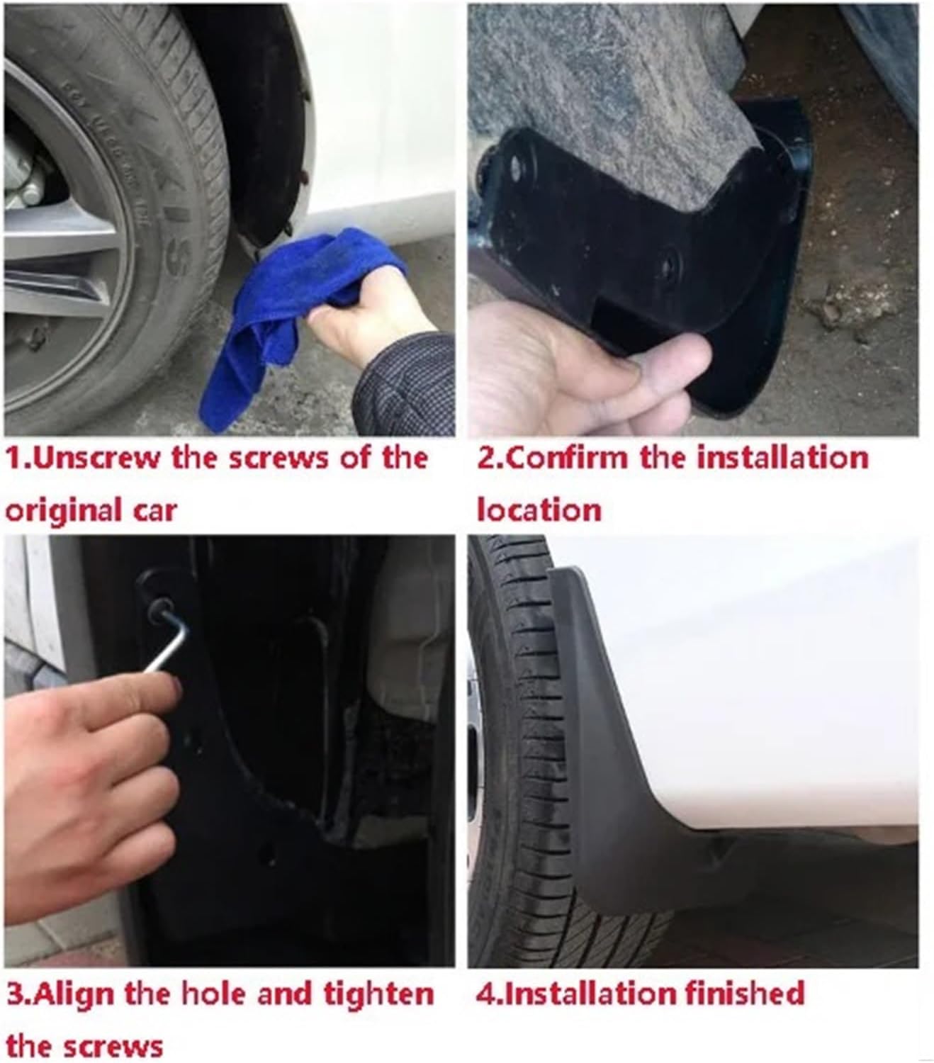 4X Mudguards Compatible with Chery Omoda 5 C5 Fownix FX Splash Guard Mud Flaps Mudflap Fender Protector Front Rear 2022 2023