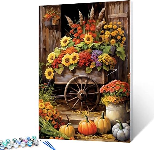 Miniatura 8 de Pintura de frutas por números para adultos, pintura al óleo digital de uva, sandía, naranja, melocotón, ciruela, lienzo, pintura acrílica, divertida