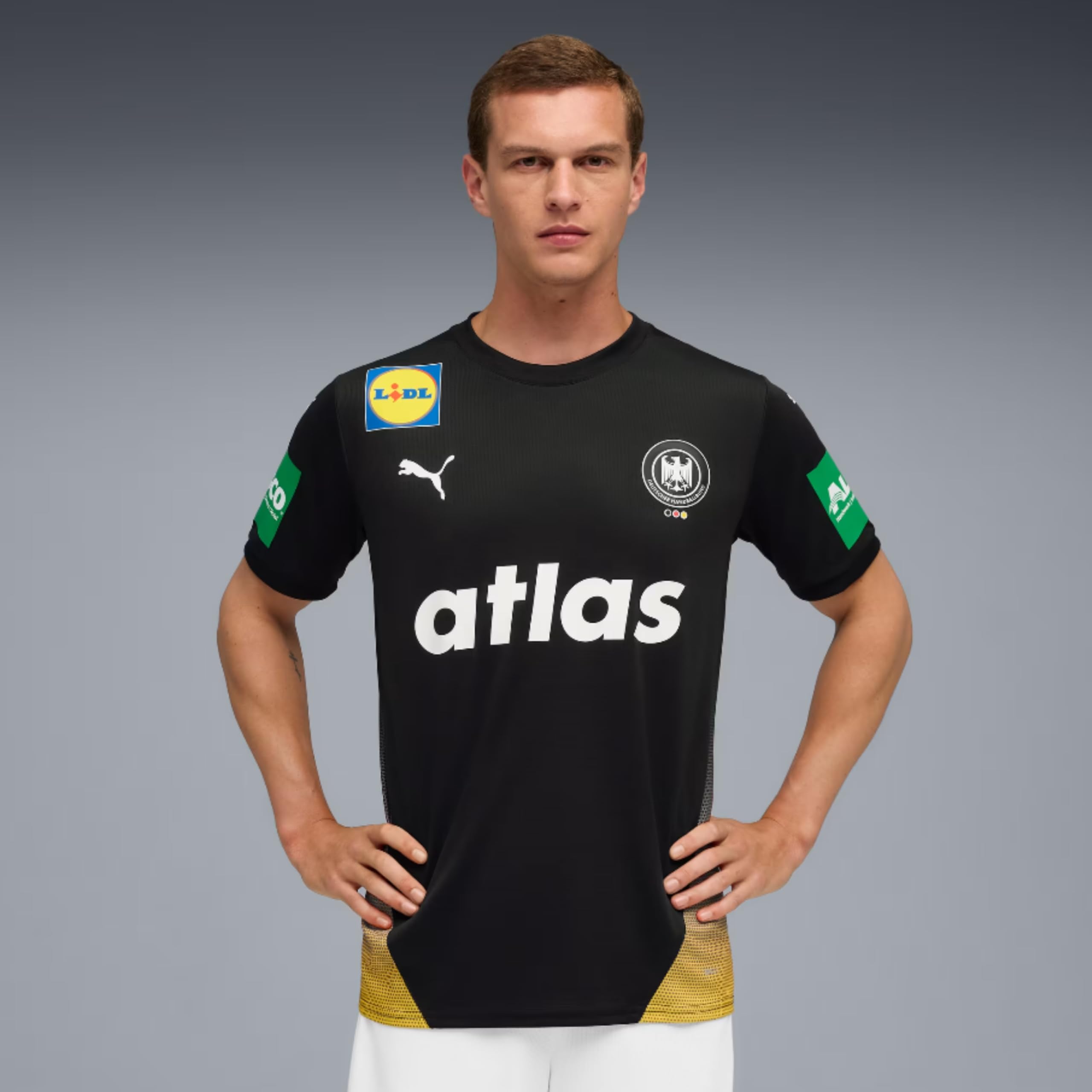 PUMA Original DHB Handball Trikot Herren [Away Euro 2026] Offizielles Handball Trikot [Spieler oder Personalisiert] Sportbekleidung Sport Tshirts Herren Shirt Männer