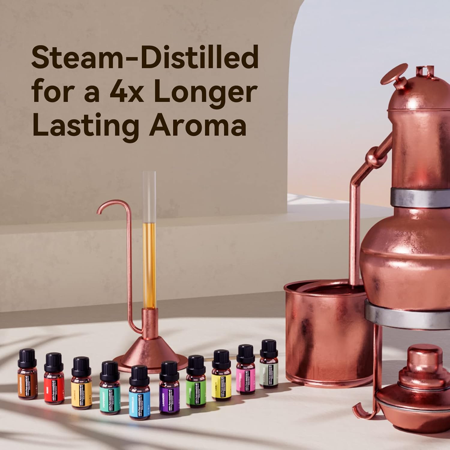 Essential Oil Diffusers 550ml Diffuser ,10 Essential Oils Diffuser Gift Set,Advanced Ceramic Ultrasonic Technology Aromatherapy Diffusers Auto Shut-Off for 15 Ambient Light Settings（Black） : Health & Household