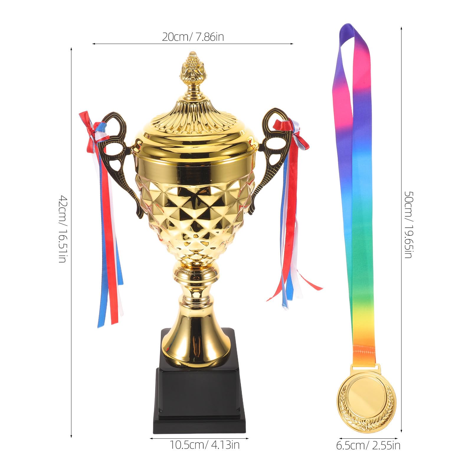 Sporttrophäe und Goldmedaille aus Metall mit Band 1 Satz für Sportliche Wettkämpfe und Zeremonien Elegante Auszeichnung