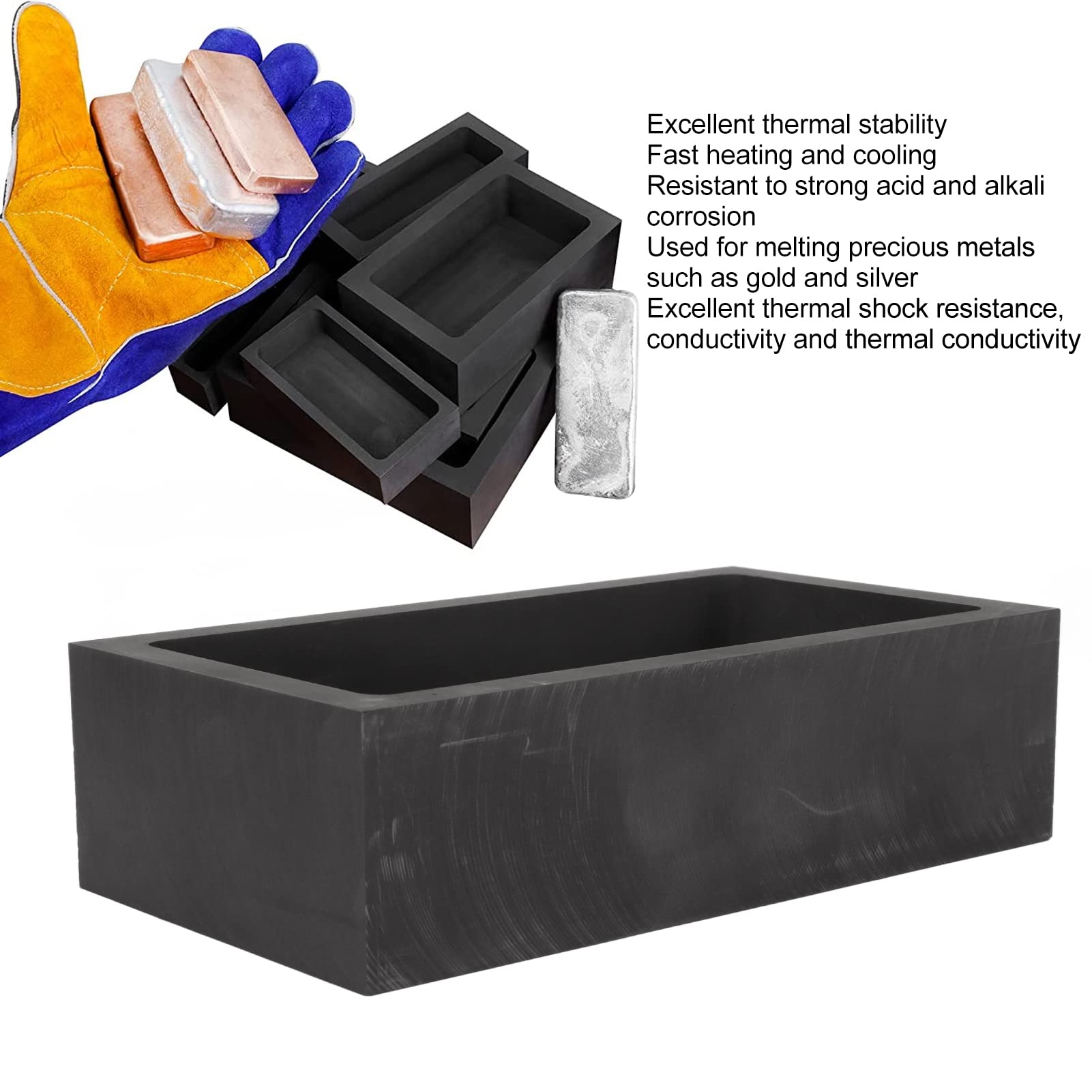 Moule En Graphite Lingotière 5x5x2cm - Pour Fonte Or, Argent Et Métaux Précieux