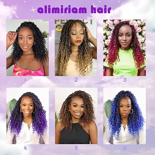 Miniatura 5 de Rastas de cabello sintético rizado de 144 raíces para mujeres negras, 14 pulgadas, cabello de ganchillo con extremo rizado, trenzas bohemias