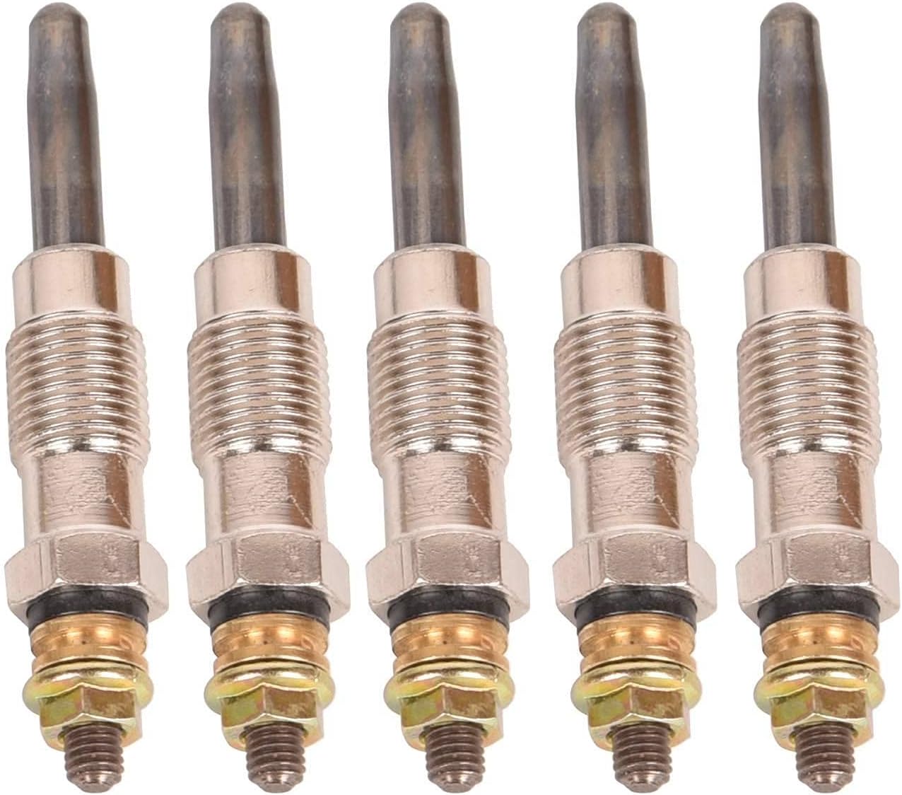 5PCS Glow Plug for Mercedes-Benz 300SDL 1986-1987 fits BMW 524td 1985-1986 for Peugeot 604 1982-1984 for Mercedes-Benz 300TD 1981-1985 1987 fits Peugeot 505 1980-1988 000 159 81 01 000 159 8301