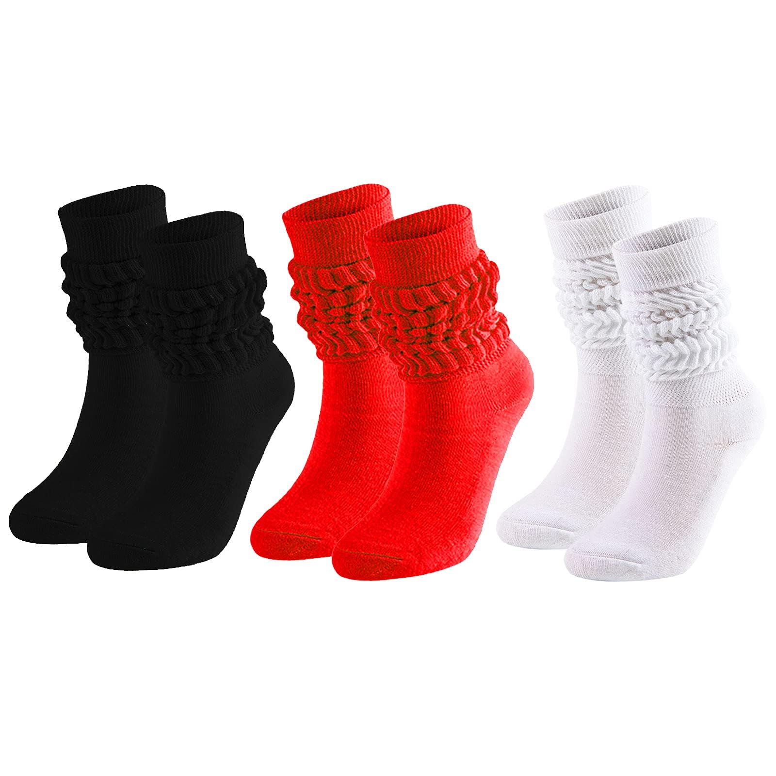 KASTWAVEKASTWAVE Slouch Socks Women Scrunch Sock Knee High Slouchy Socks for Women Size 6-11
