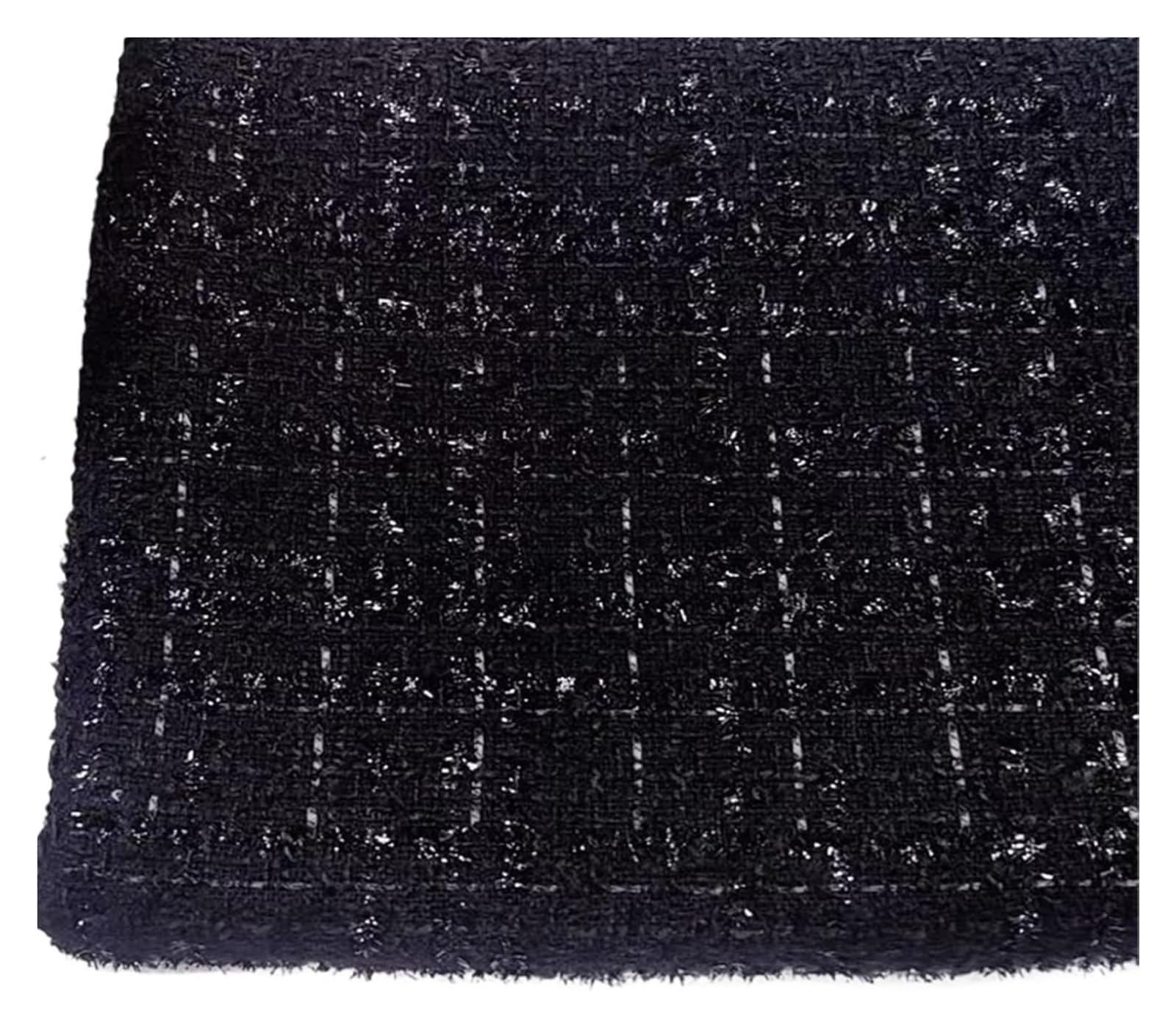 tkanina tweedowa, Tkanina pleciona z barwionej przędzy tweedowej wielokolorowa 145x100 cm do szycia odzieży damskiej(Schwarz)