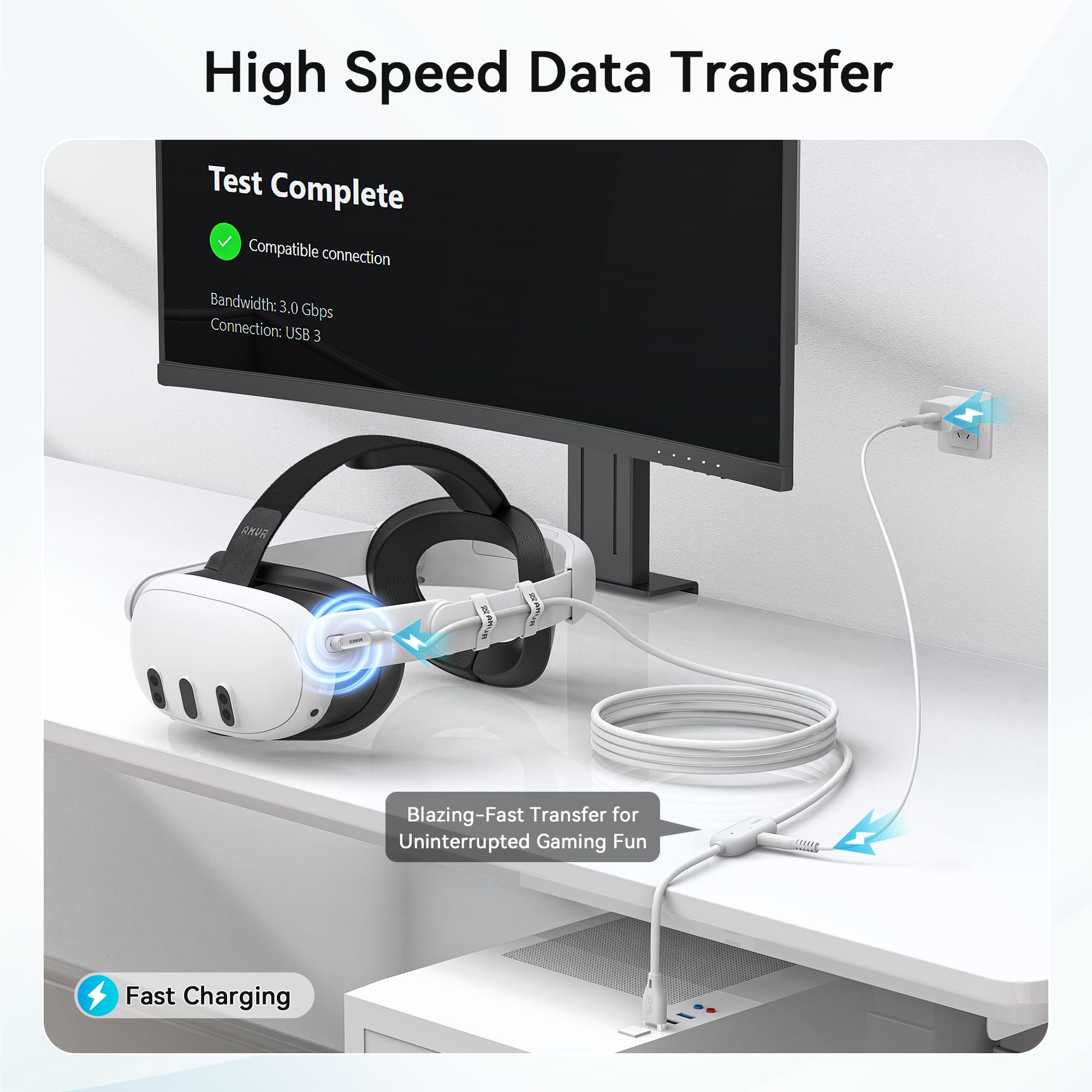 Amazon.co.jp: AMVR Linkケーブル 5m 急速充電Compatible with Quest3S