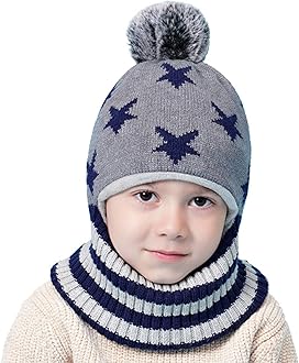 Baby Winter Hat Scarf Set, Unisex Infant Toddler Kids Hat Scarf