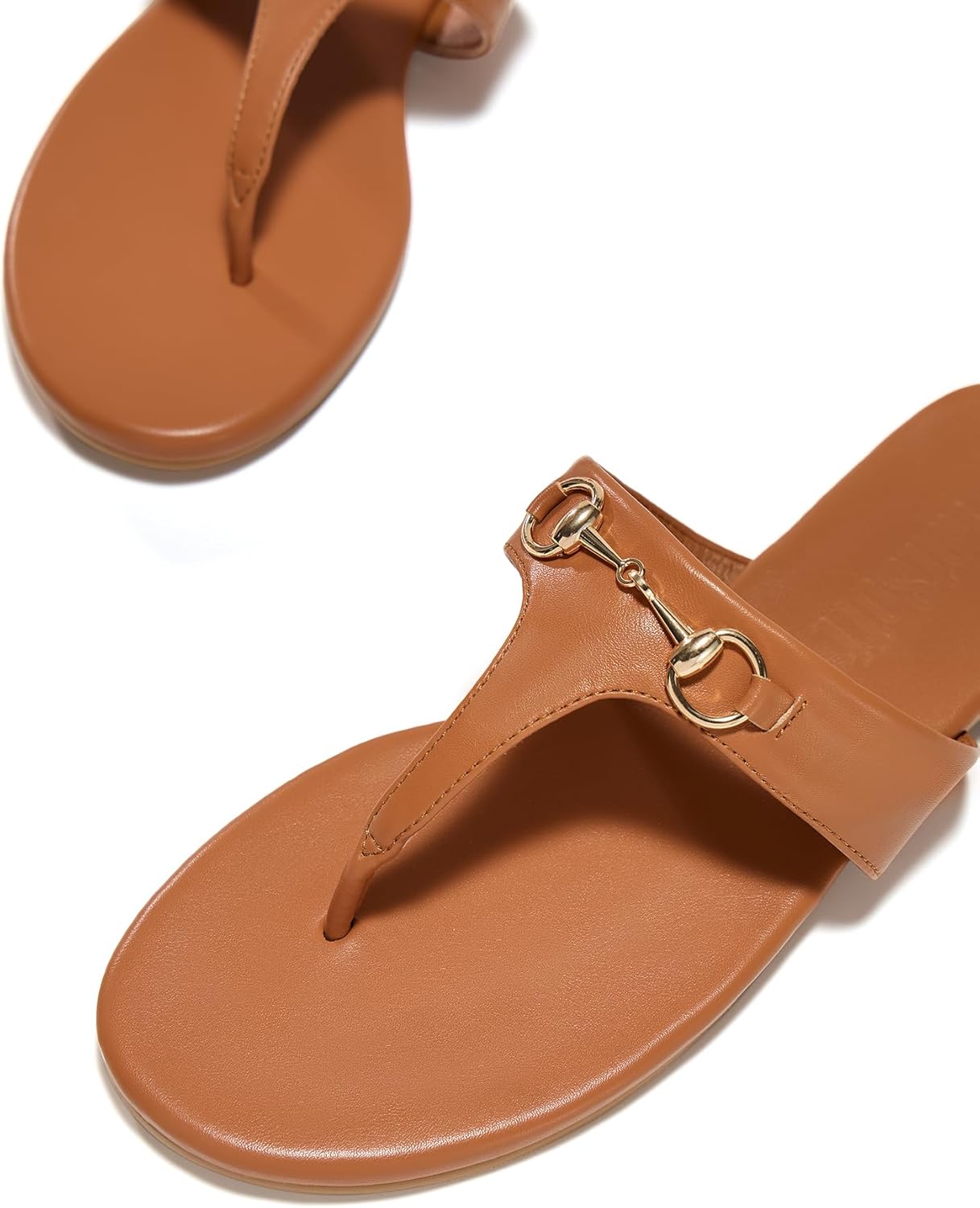 Women's Flat Sandals Metal Chain Flip Flops Summer Comfortable Slip on Slippers Dressy Shoes - Image 7