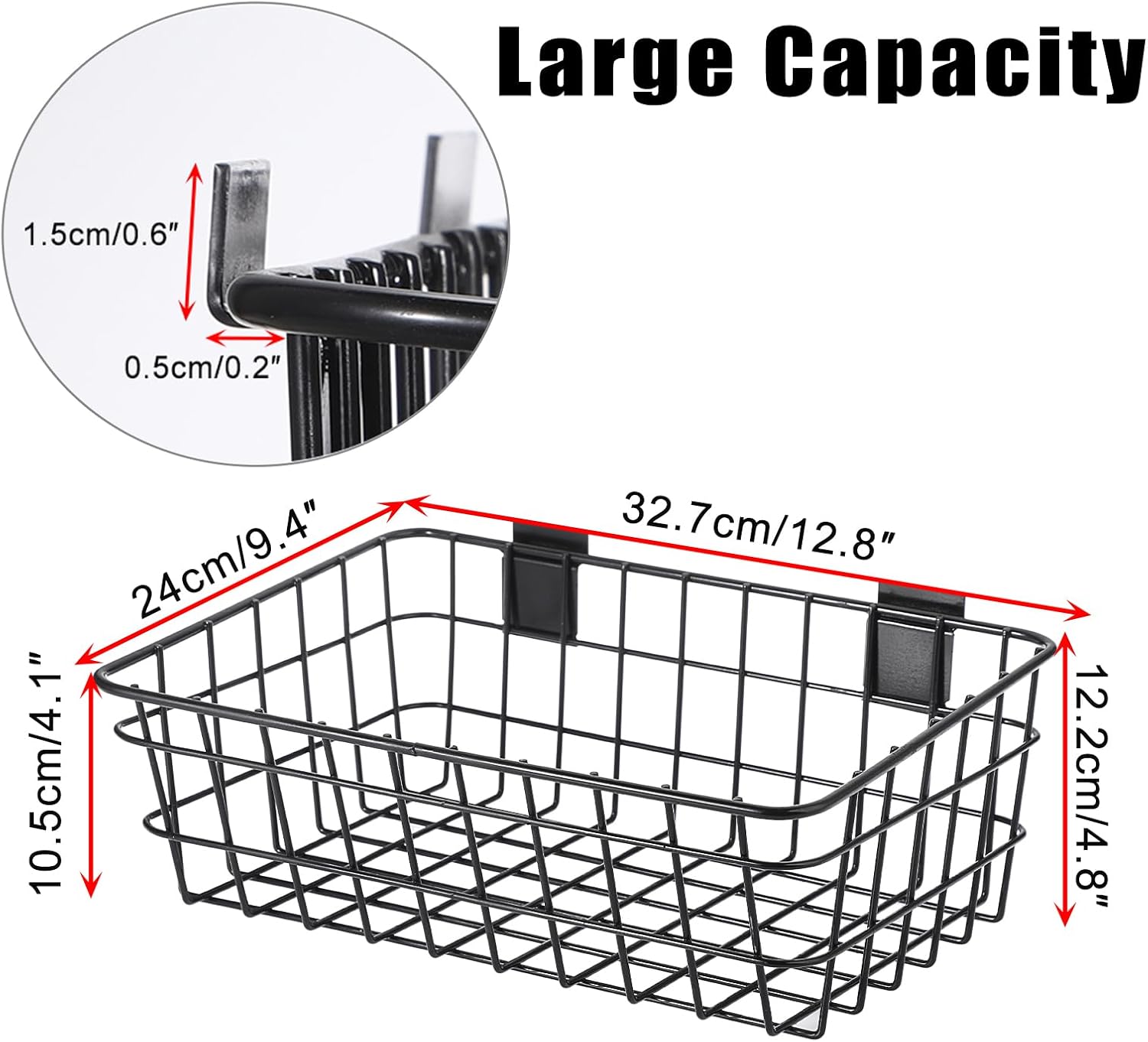 Kokone 2 Pack Metal Mesh Storage Basket for Slatwall - Hanging Basket for Slat Walls, Slatwall Basket and Bins for Slatwall Panel, Slatwall Storage Accessories for Garage Workshop Craft Room Kitchen