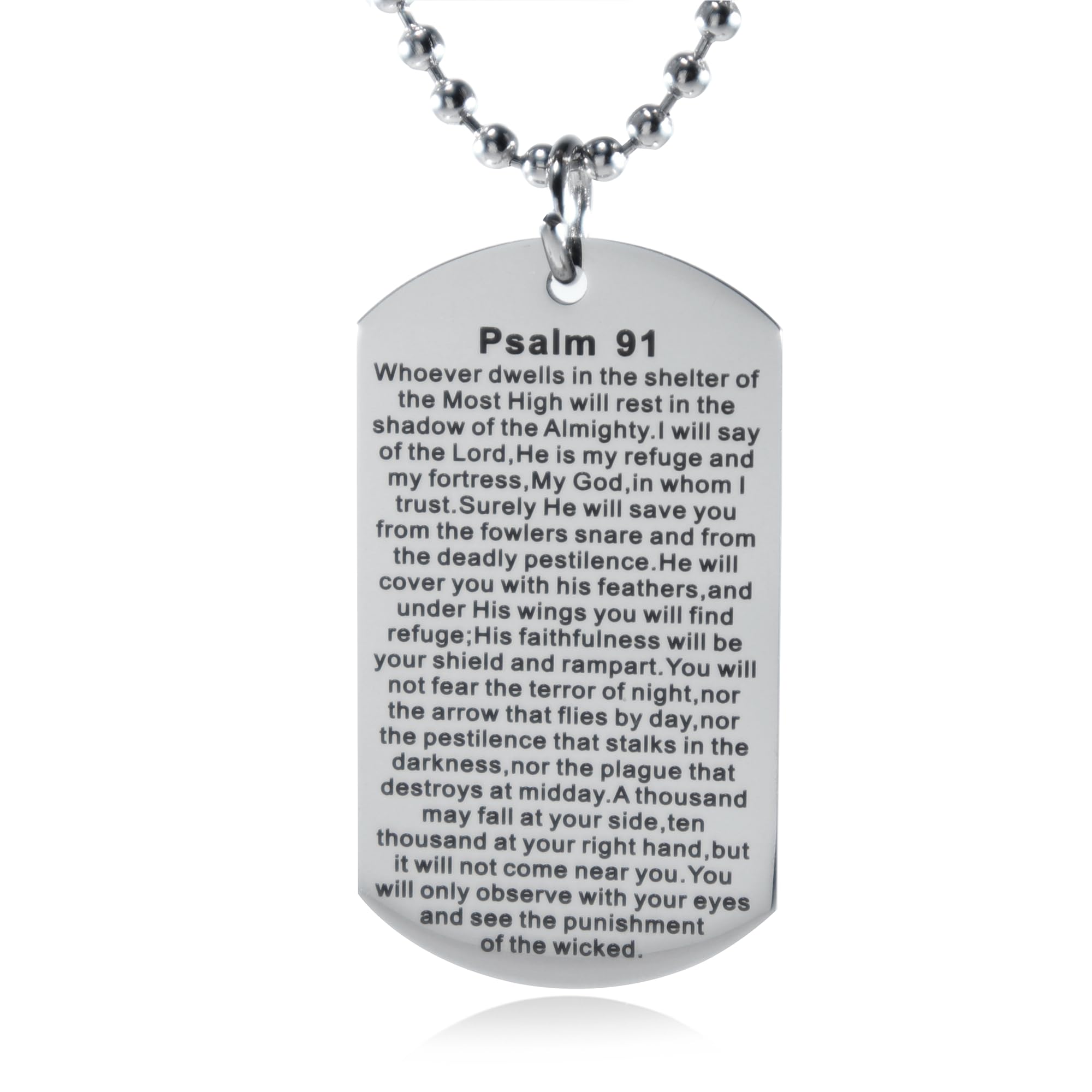 Christian Scripture Religious Dog Tag Necklace,Catholic Bible Verse Baptism Confirmation Sacrament Gifts