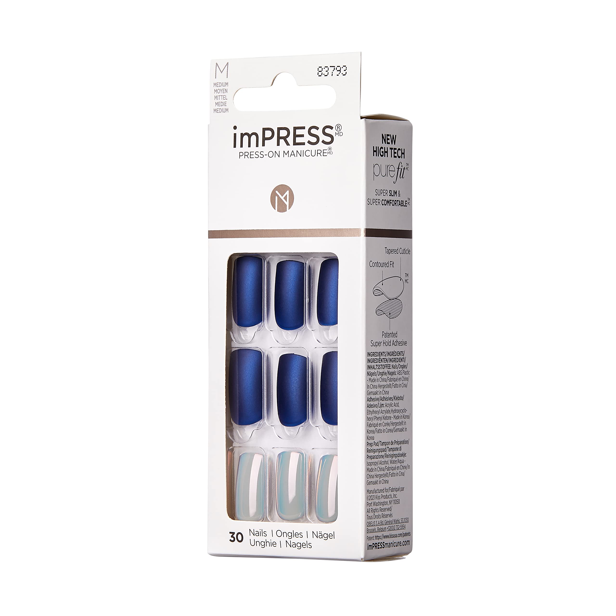 KISS imPRESS sztuczne paznokcie samoprzylepne Press-On Manicure, Daydream, 30 szt.