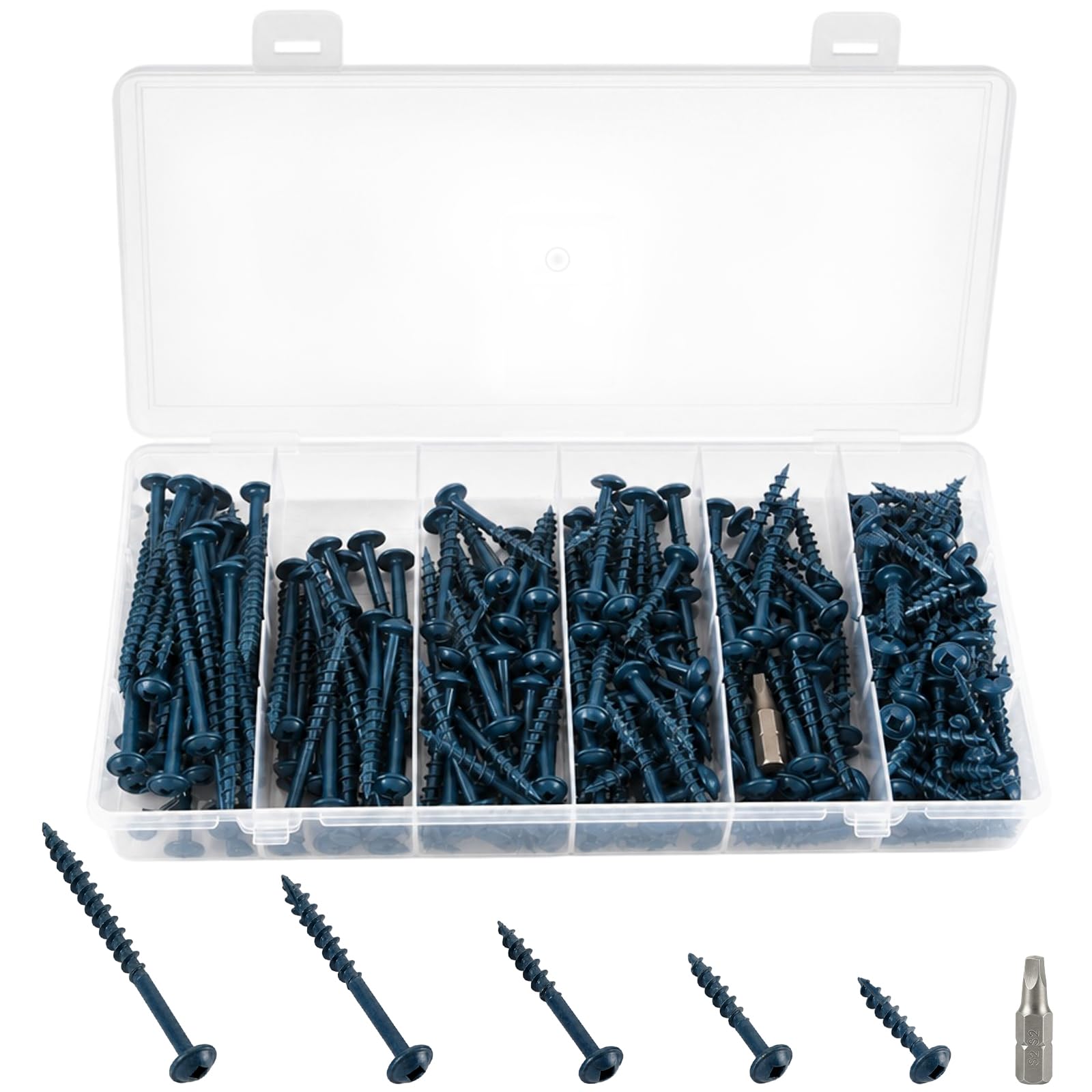 200 Pcs Pocket Hole Screws Set, #8 Self Tapping Square Trend Wood Screws