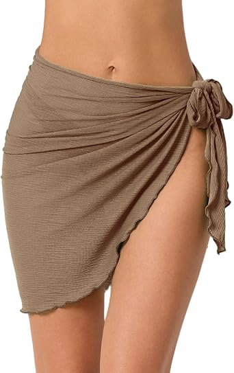 Tournesol Womens Sarong Coverups Short Beach Skirt Sheer Swimsuit Wrap