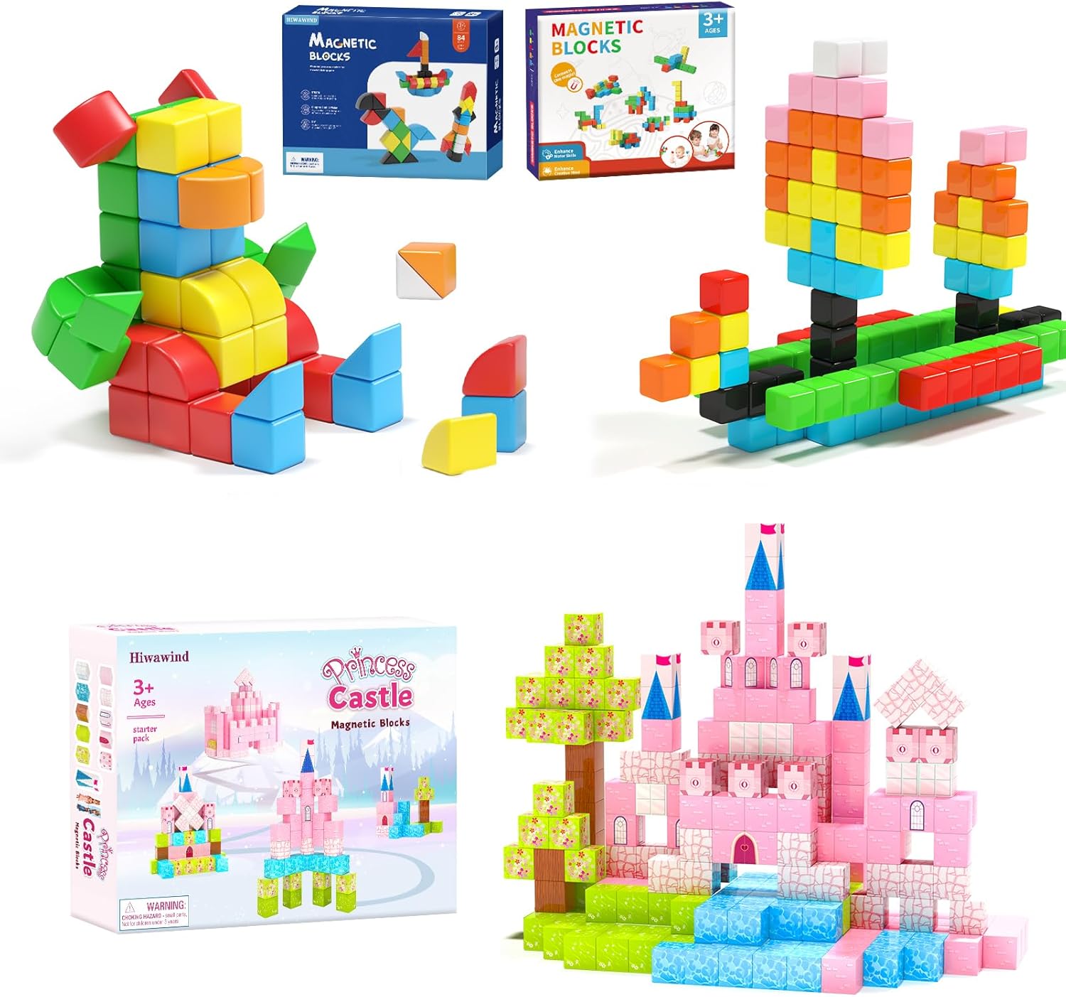 174pcs Magnetic Blocks Toddler Toys Birthday Gifts for Kids