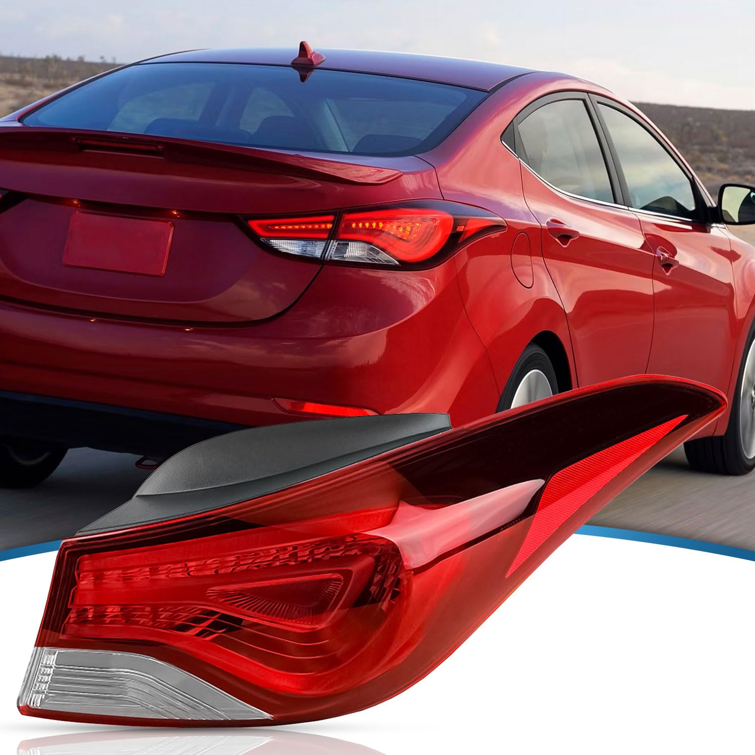 Tail Light Compatible With 2014-2016 Hyundai Elantra Coupe Right Passenger Side Lamp