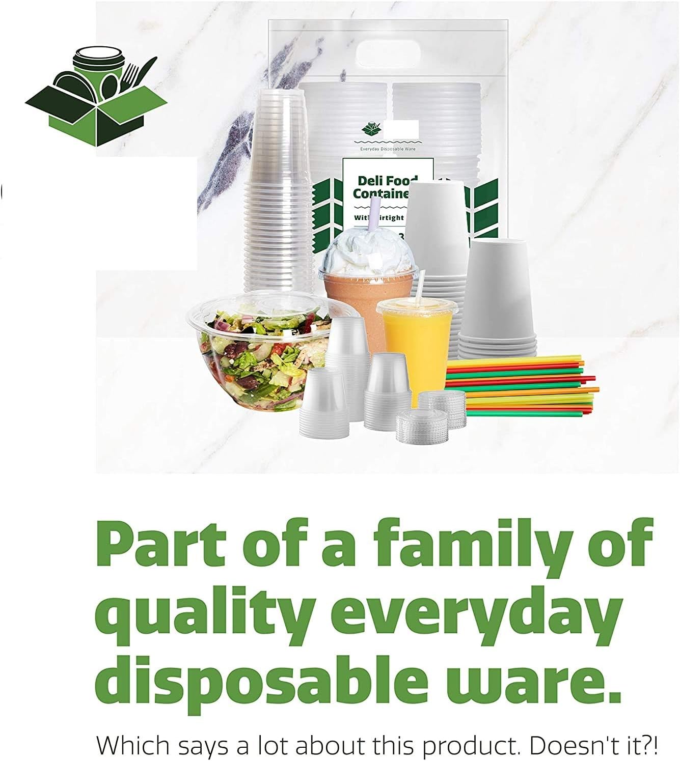 PREMIUM QUALITY [24Sets32oz.]PlasticDeliFoodStorage