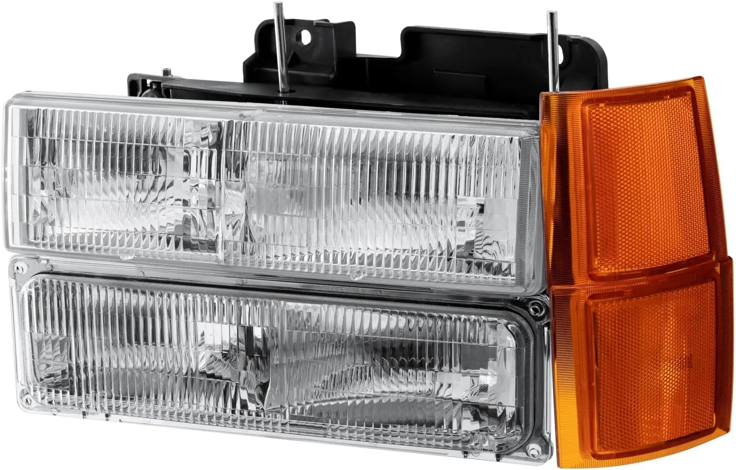 MOSTPLUS Pair Headlight Assembly Compatible with 1994-1999 Chevy C1500 C2500 Suburban K1500 K2500 Silverado Headlights Headlamps