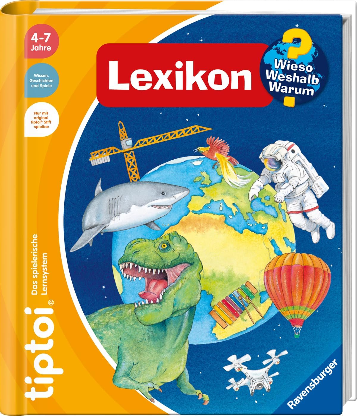 Ravensburger tiptoi Set: Wieso? Weshalb? Warum? Lexikon (Kinderbuch) + 00110 tiptoi Der Stift, Lernspielzeug für Kinder