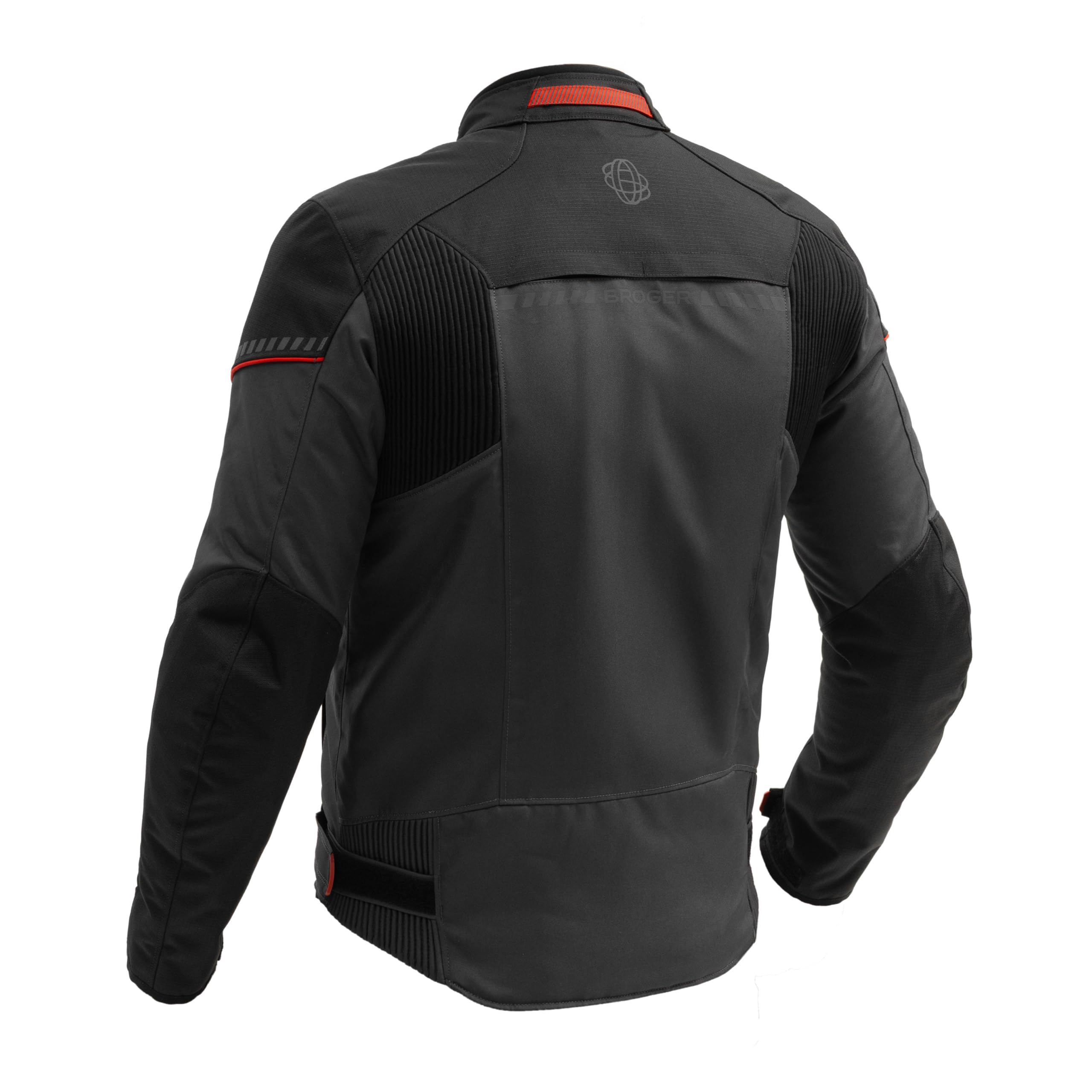BROGER Grid Chaqueta de Moto Hombre | Textil | Protectores de codo y hombro | Membrana impermeable | Forro térmico extraíble | Nivel de protección AA | Tallas hasta 7XL