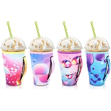 So uk  ecekler  ecekler i in 4 Paket Yeniden Kullan labilir Buzlu Kahve Kol  zolat r Kollar ,  o u Kahve i in Neopren Bardak Tutucu, 30-32 Oz B y k Bardaklara Uyar Sapl  Gradyan