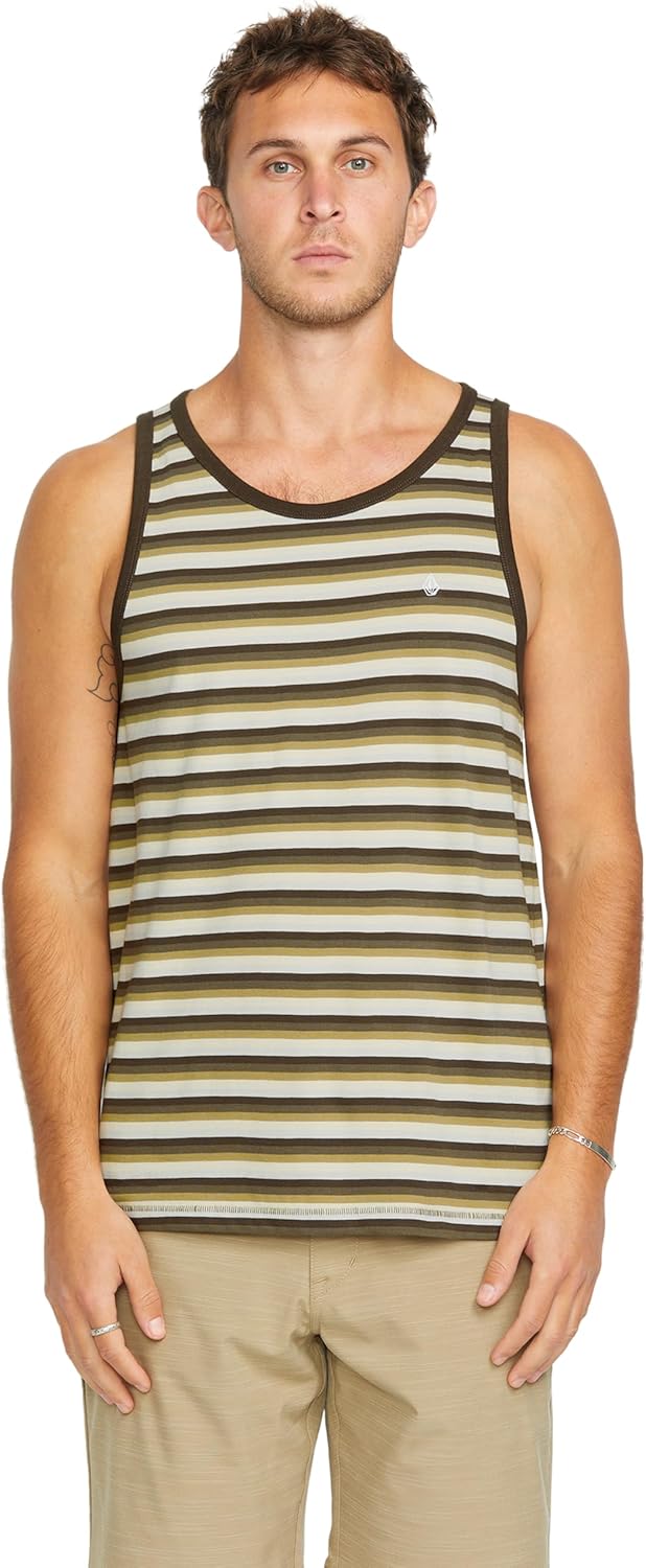 Volcom Mens Level Stone Striped Tank Top