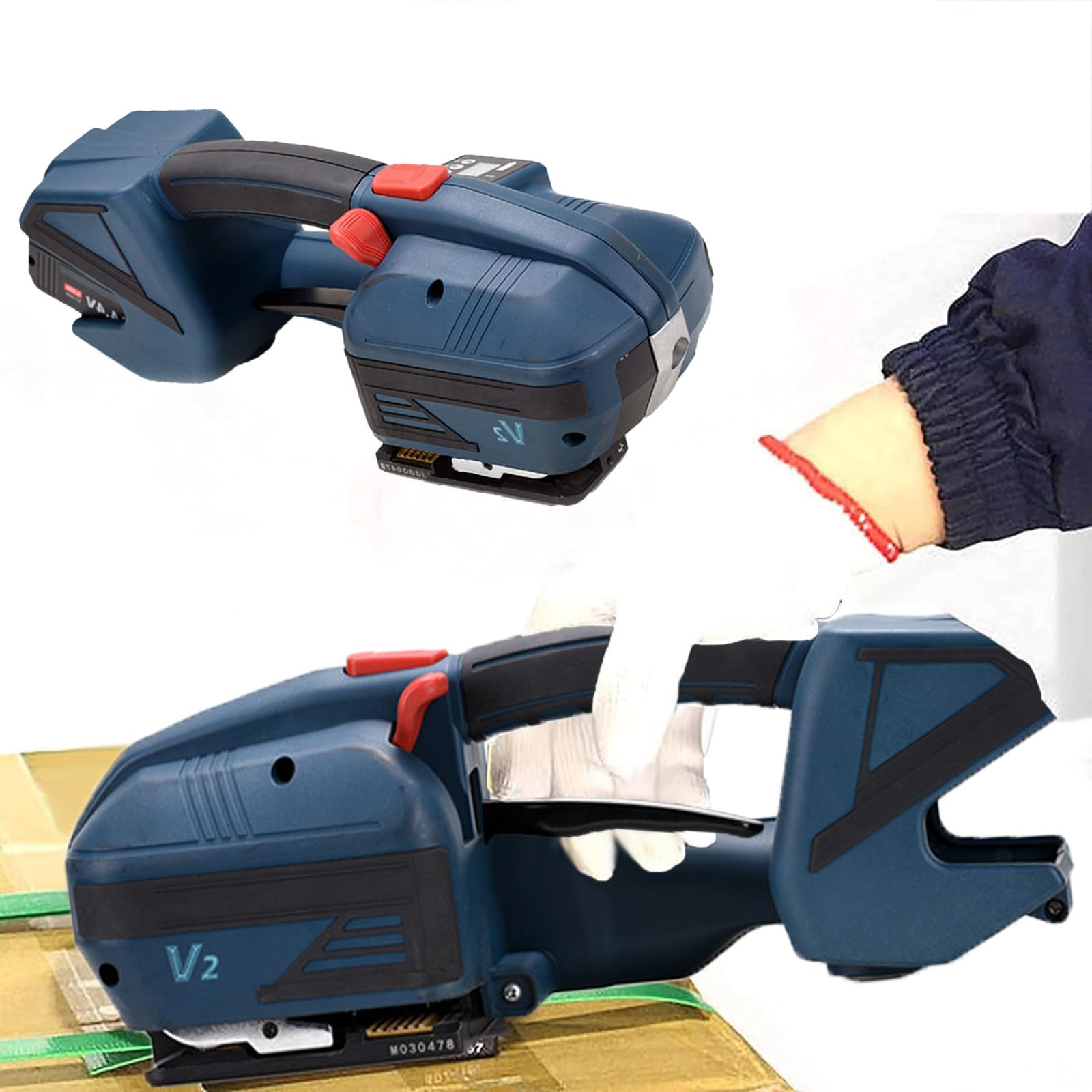 Tendireggia Elettrica, Tendireggia Automatica, Batteria da 4000mha, per Reggiatrice Elettrica Portatile da 1/2in-5/8in PP/Pet con Schermo LCD