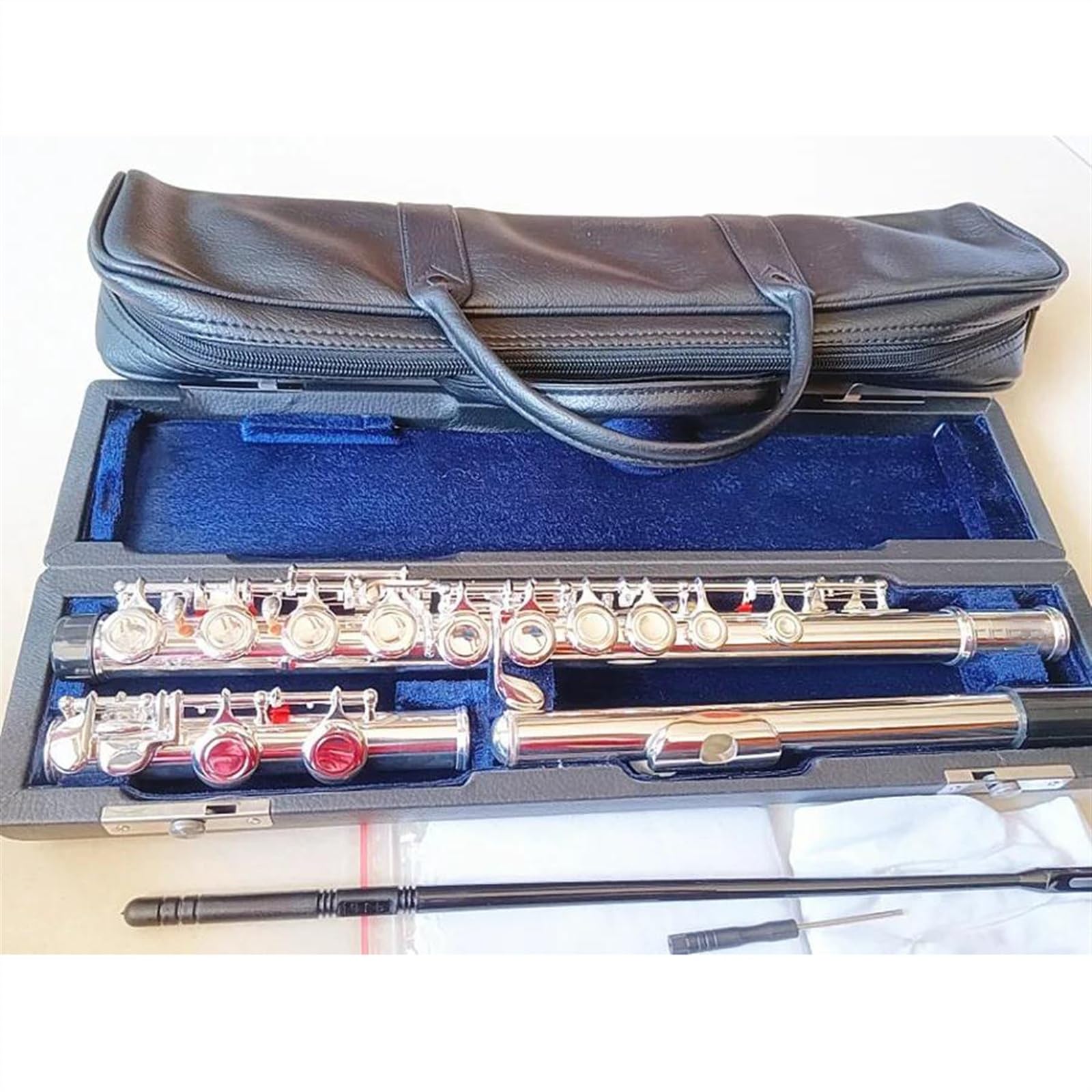Professionale Flauto Traverso Corpo Placcato Argento Cupronichel 16 Fori Fori Chiusi Strumento Flauto Traverso Chiave C Con Chiave Mi