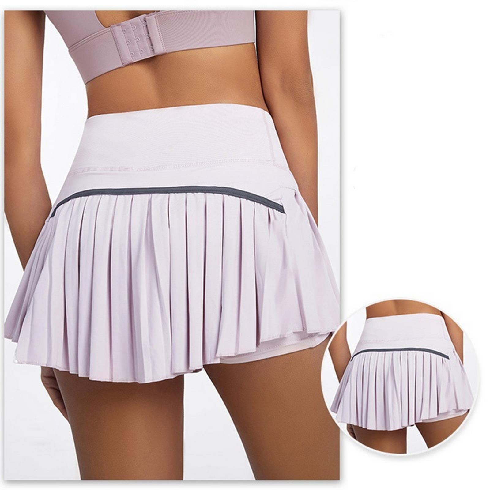 Falda de tenis para correr, plisada, pantalones cortos de fitness con bolsillo, cintura alta, A-c, 44