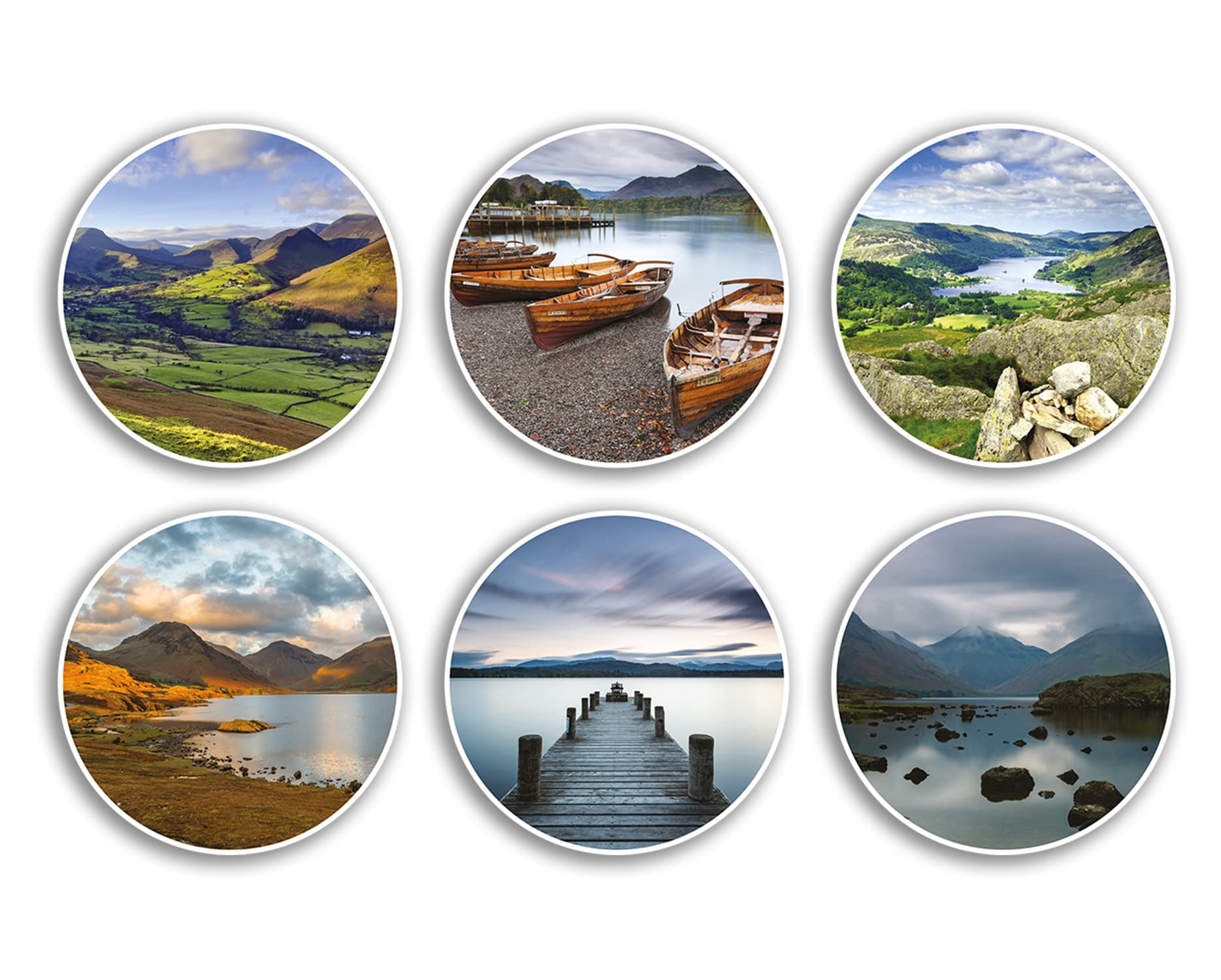 Dv Design Multi 6 X 10Cm Lake District Vinyl Stickers - Travel Landscape Mountains England Cumbria Scafell Pike Beautiful Scrapbooking Gift #79016
