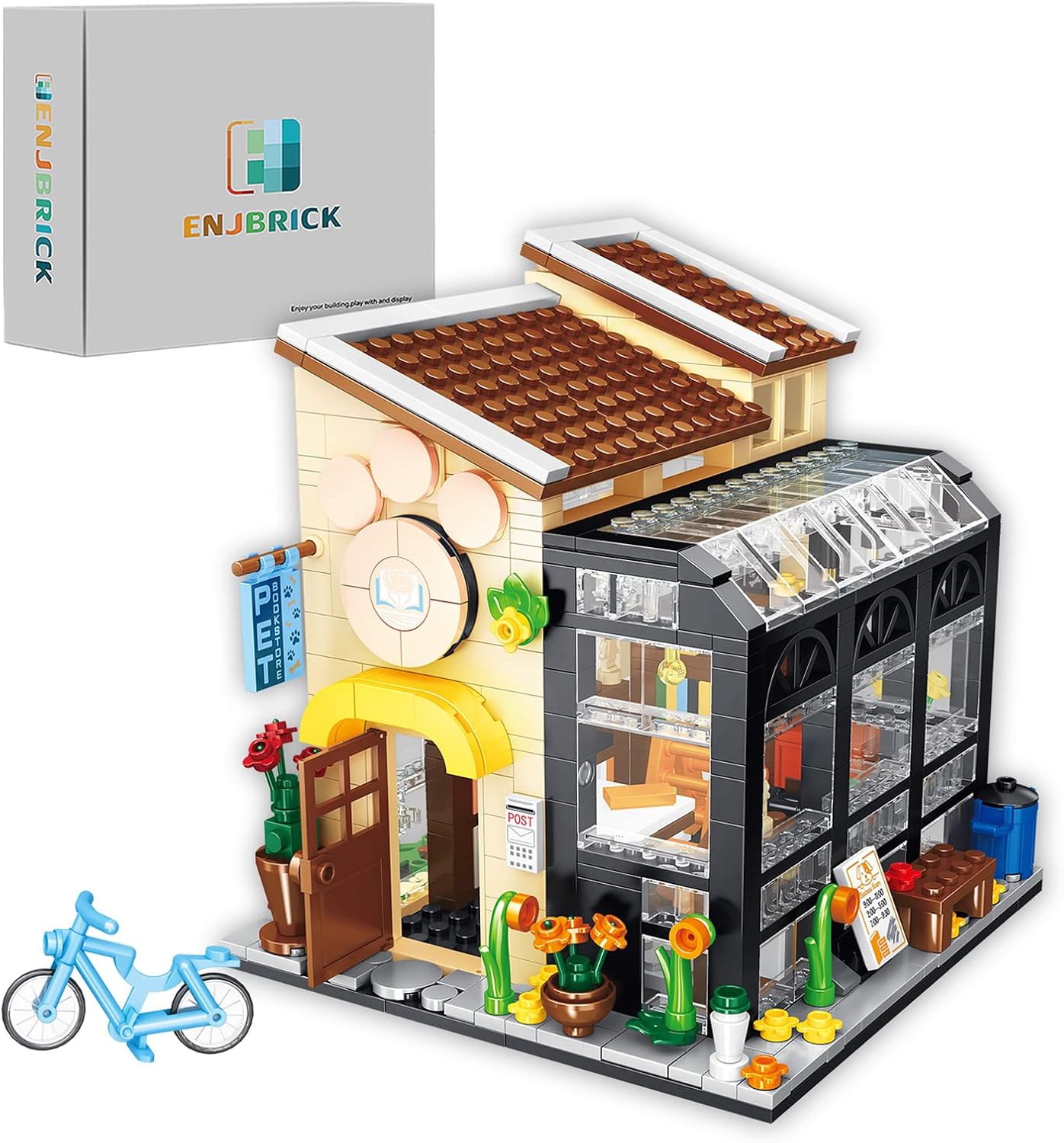 ENJBRICK Friends House Toy Building Set Modular Book Store