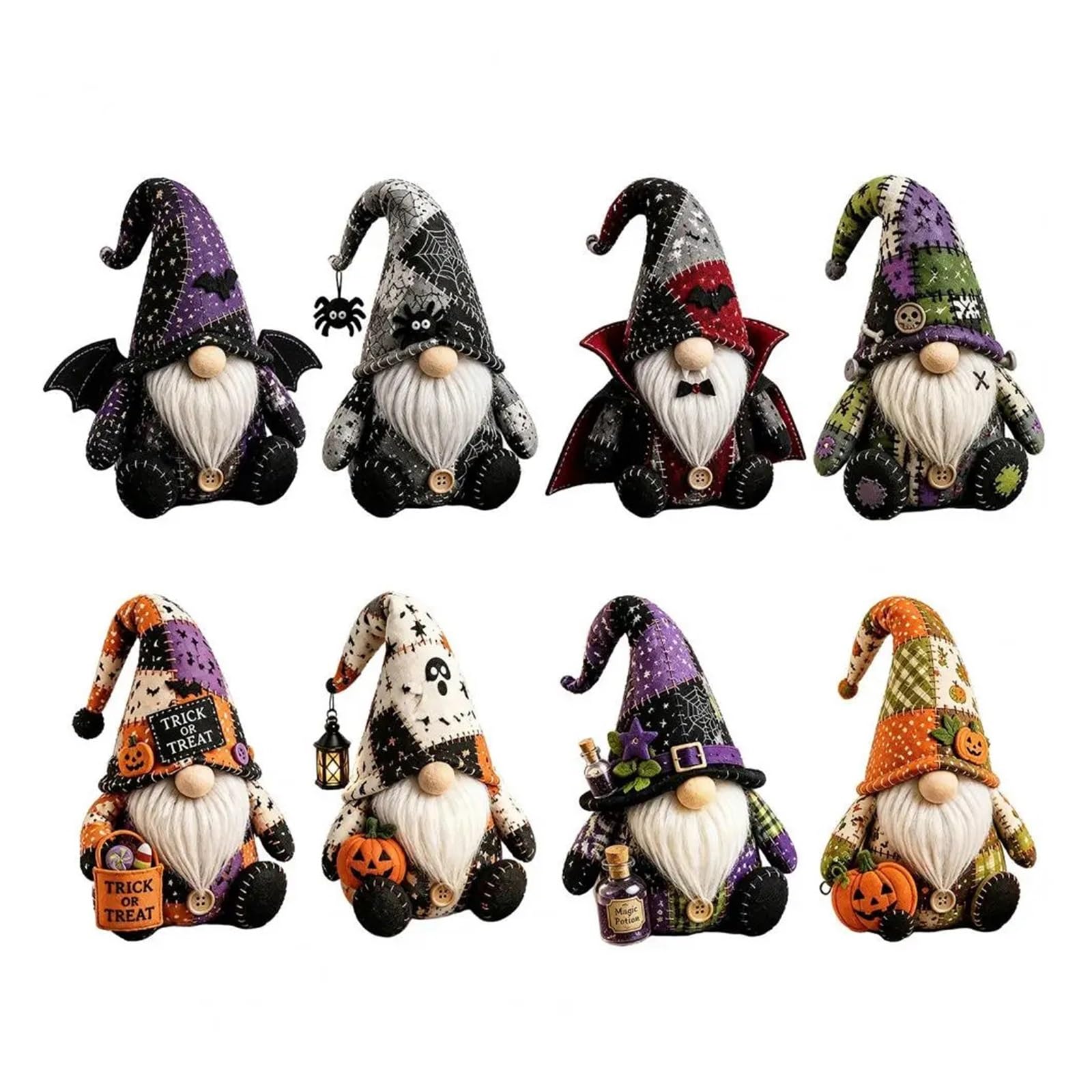 kit de tela para acolchar diy Kit De Patchwork Bricolaje Gnomo Halloween | Proyecto de costura diy con accesorios de tela precortados lindo for adultos(E)