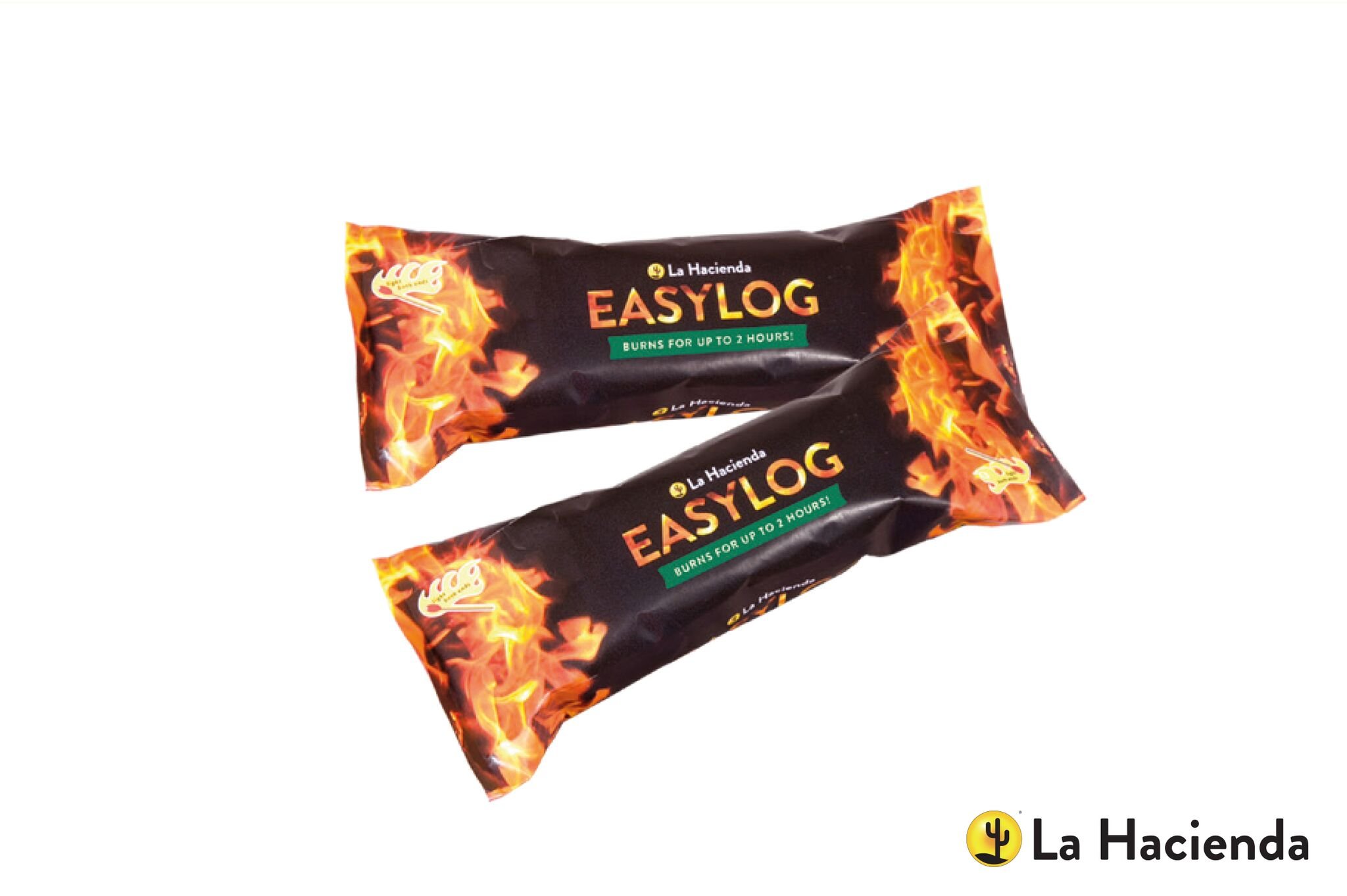 La Hacienda Easy Log (0.8kg) - Box of 10 - Long Burn Easy Fire Starter Fire Pit Log Clean Easy Simple