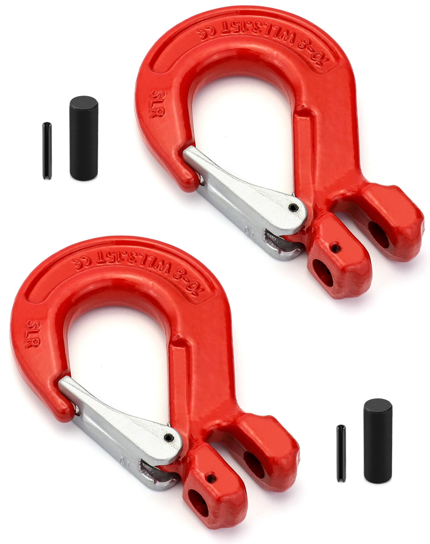 Qwork Safety Clevis Slip Hook with Latch, 2 Pack 1/2/inch Heavy