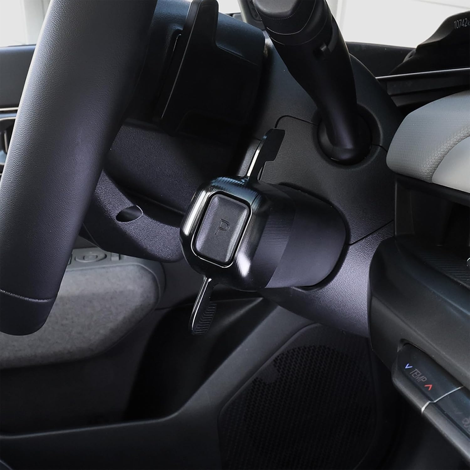 Aluminum Steering Column Shift Knob Cover Compatible with KIA EV3 2024-2025 EV4 2025-2026 EV9 2024-2025 Accessories (Black)