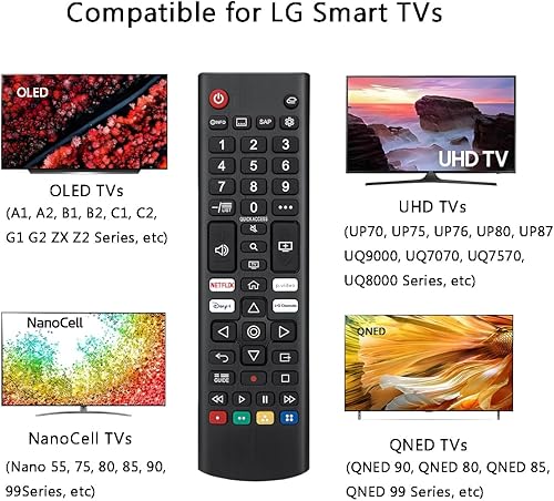 Miniatura 2 de Reemplazo de control remoto universal compatible con LG TV All UHD LED OLED QNED NanoCell 3D 4K 8K Smart TVs - No requiere configuración