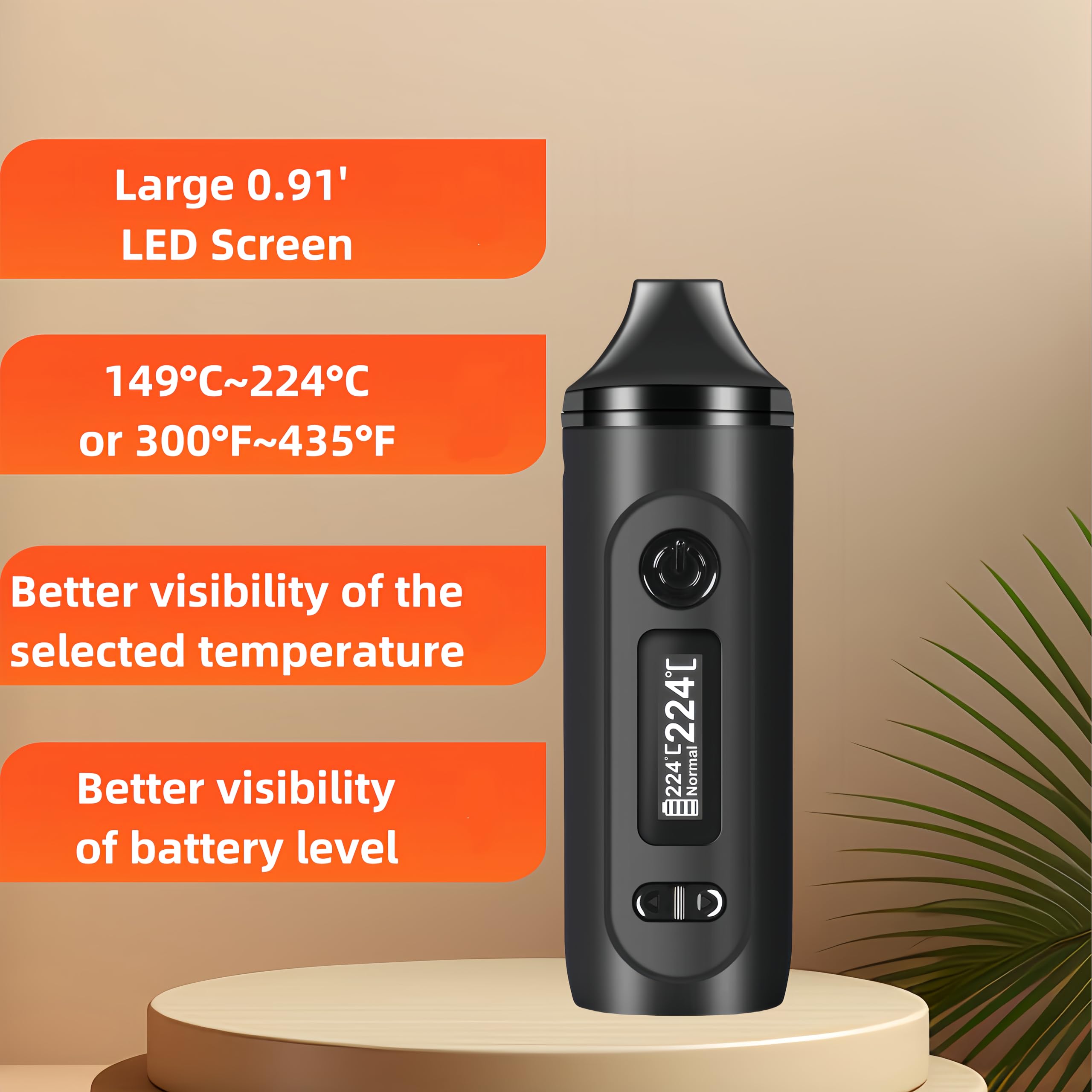 KinZon Vaporizzatore gemini per erbe secche, display OLED e controllo della temperatura, riscaldamento rapido in 30s (Grigio)