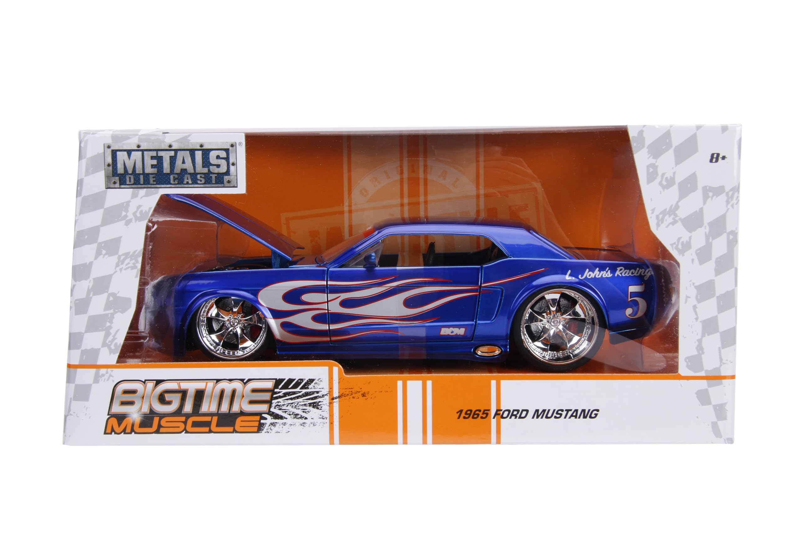 1:24 BTM 1965 Ford Mustang GT ミニカー JADA BTM 1965 FORD MUSTANG GT 1:24 RED WITH STRIPES | eBay