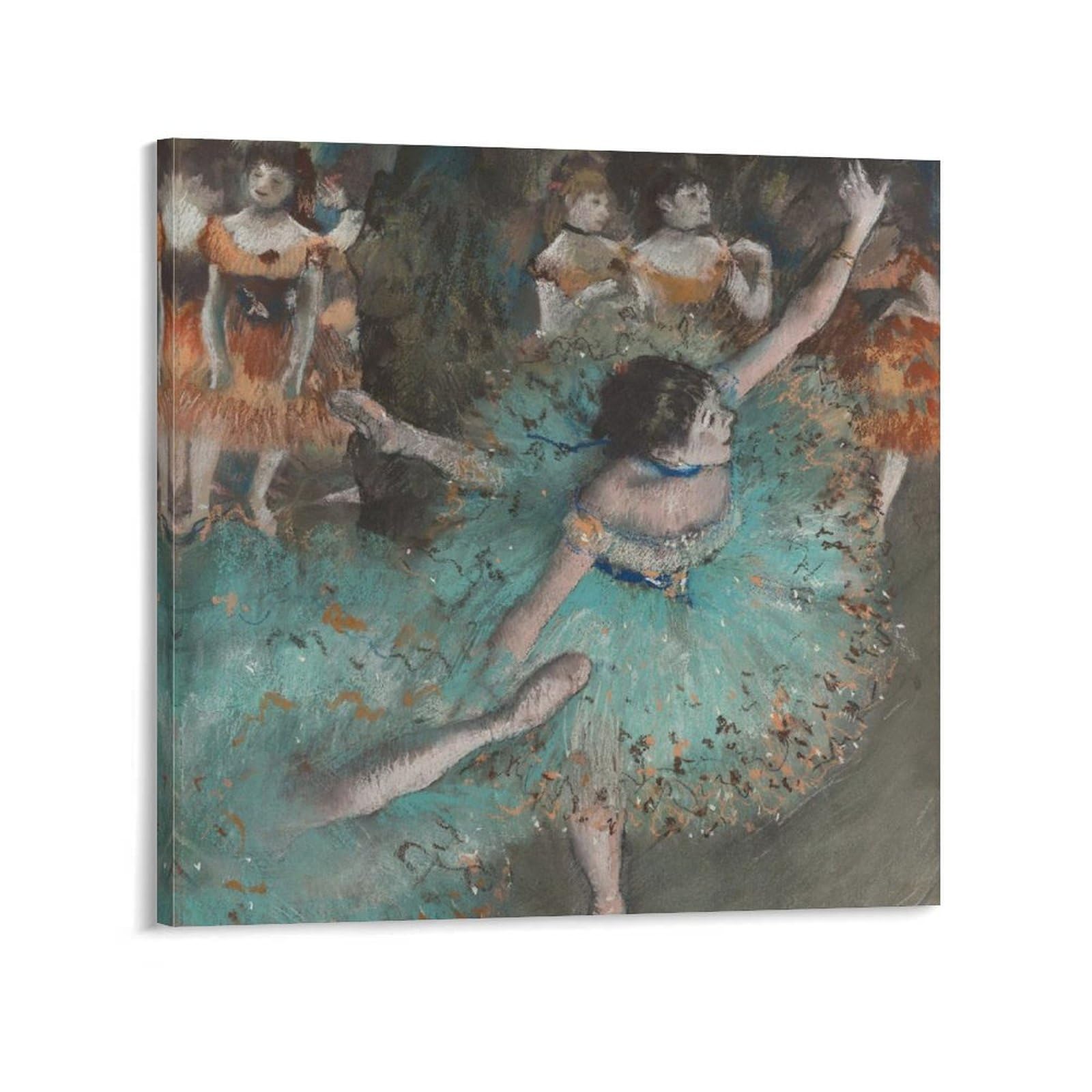 Poster Danseuse En Vert D'Edgar Degas - Impression Sur Toile 60x90 Cm - Décoration Murale Moderne Pour Bureau Ou Salon