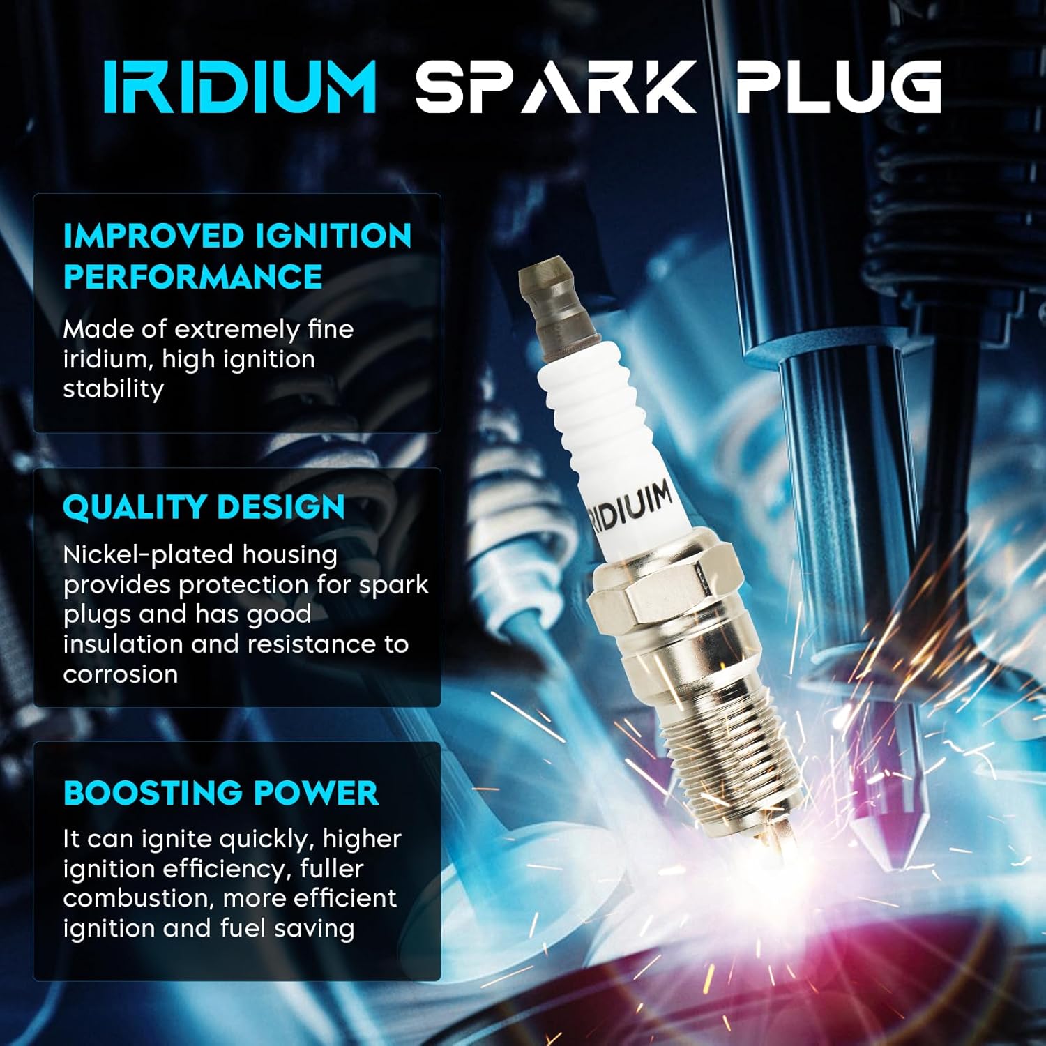 Set of 6 Ignition Coils Pack 6 Iridum Spark Plugs Compatible with 2003-2008 Jaguar S-Type X-Type 3L, 2003-2005 Jaguar X-Type 2.5L Replace UF435