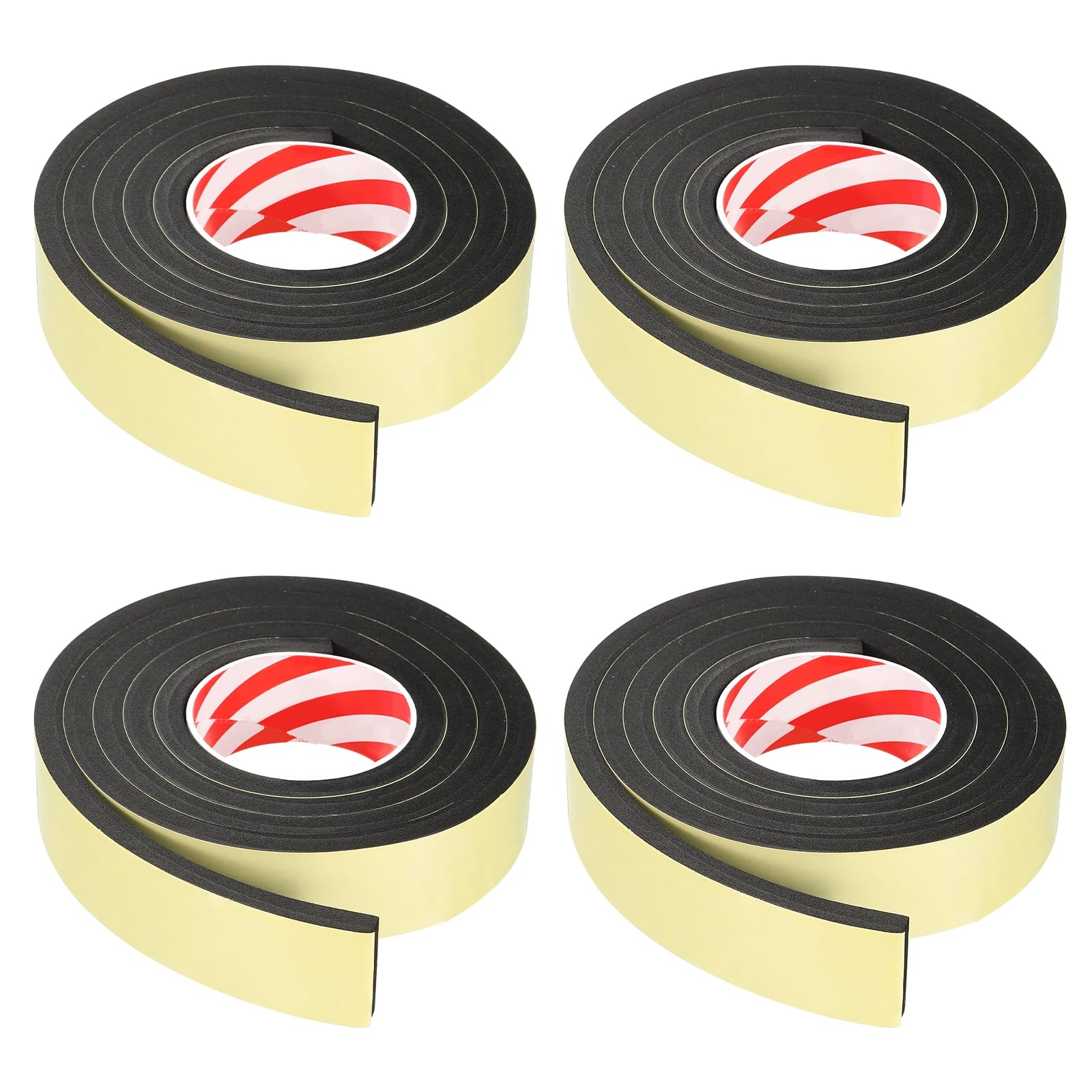PATIKIL Foam Insulation Tape 40mm(W) x 8mm(T) x 2m(L), 4 Pcs Single-Sided Self Adhesive Weather Stripping Door Seal Strip for Door Window Air Conditioning, Yellow