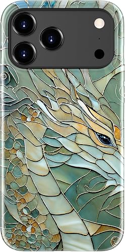 DorisMax for iPhone 17 Pro Max Case - Wireless Charging Compatible - Dual-Layer Hard Shell + Silicone Cover - Shockproof Protective Phone Case with Stylish Designs for Women - an Abstract Dragon